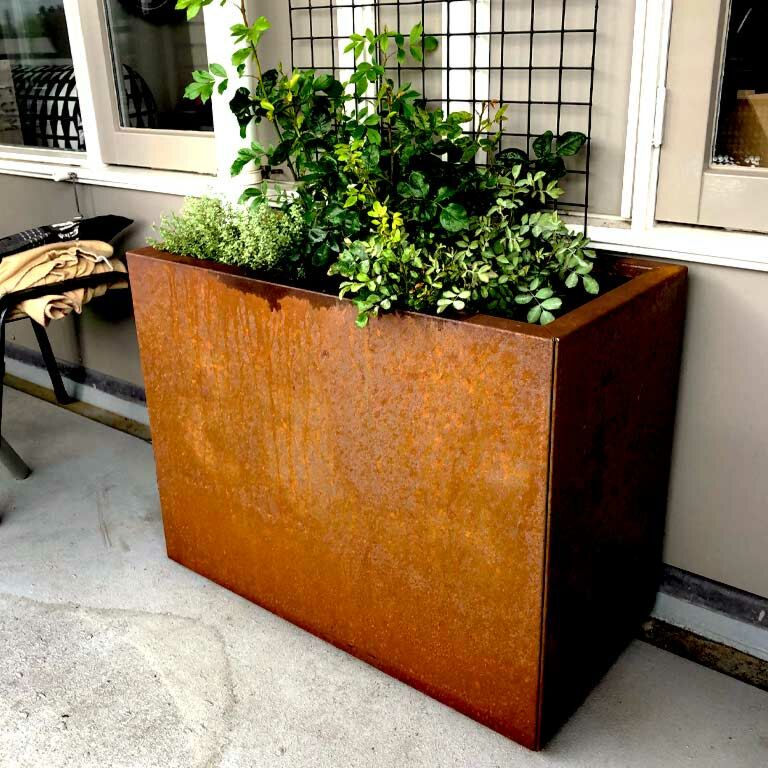 Donica ze stali corten Texas 40 x 80 cm