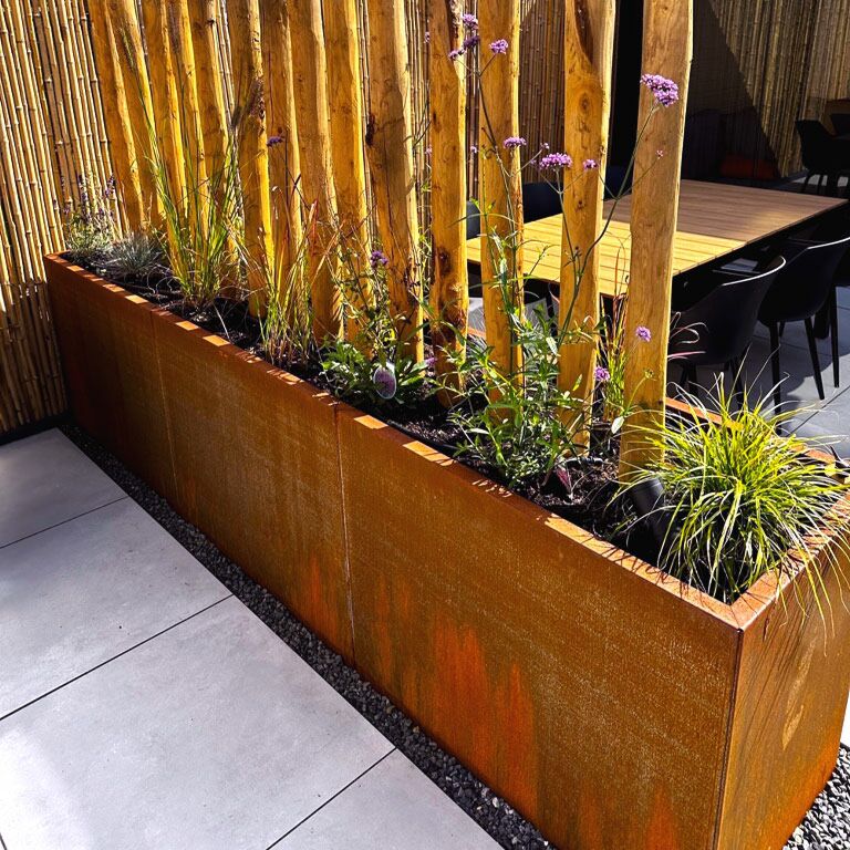 Donica ze stali corten Texas xxl 300 x 60 cm