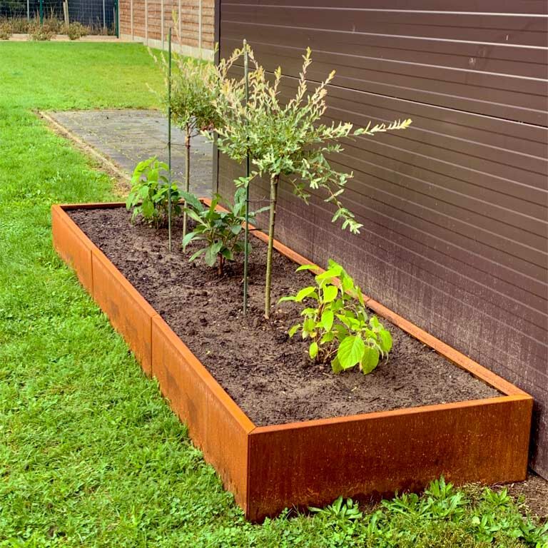 donica ze stali corten Texas xxl 360 x 100 cm