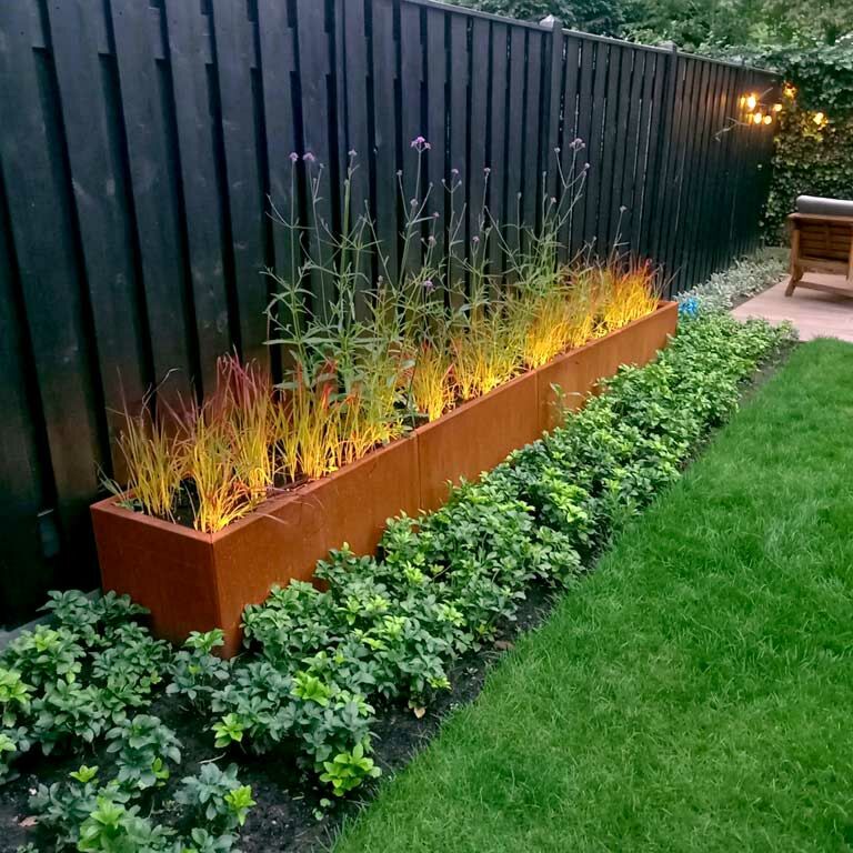 Donica ze stali corten Texas xxl 400 x 50 cm