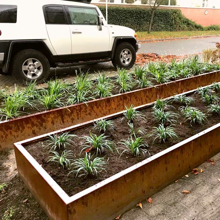 Donica ze stali corten Texas xxl 500 x 80 cm