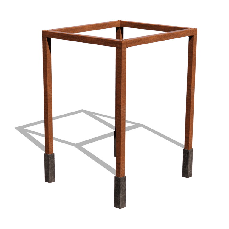 Pergola ze stali corten kwadratowa 224 x 200 cm