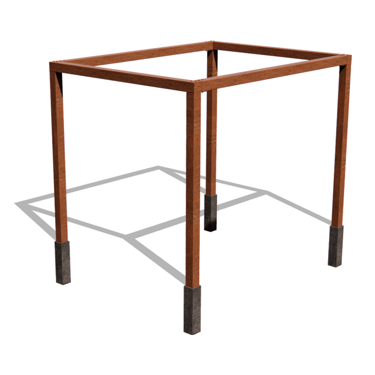 Pergola ze stali corten kwadratowa 324 x 250 cm
