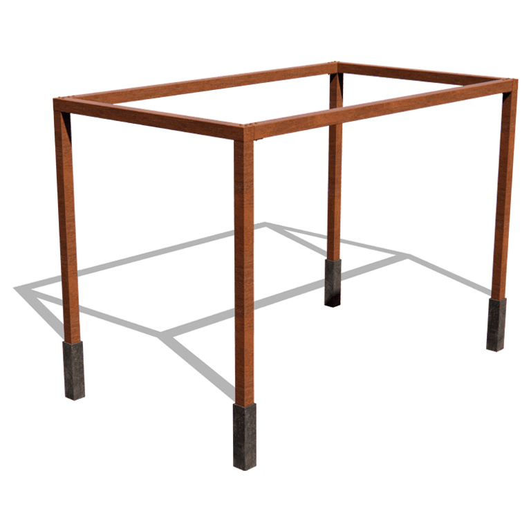 Pergola ze stali corten kwadratowa 424 x 250 cm