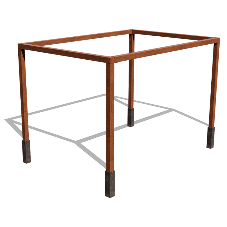 Pergola ze stali corten kwadratowa 424 x 300 cm