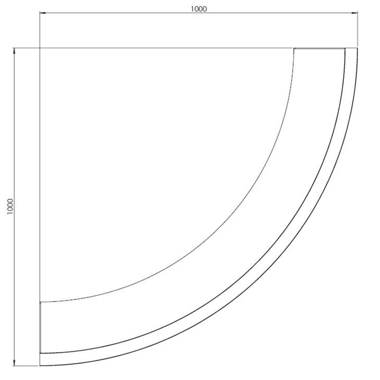 Łuk zewnętrzny ściany oporowej ze stali corten 100 x 100 cm (wysokość 30 cm)