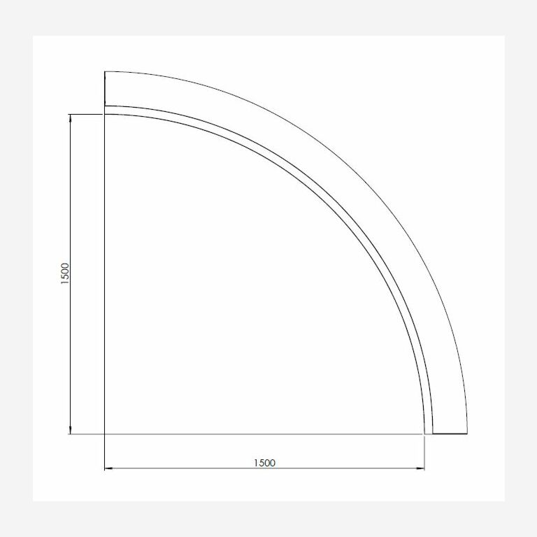 Łuk wewnętrzny ściany oporowej ze stali corten 150 x 150 cm (wysokość 50 cm)