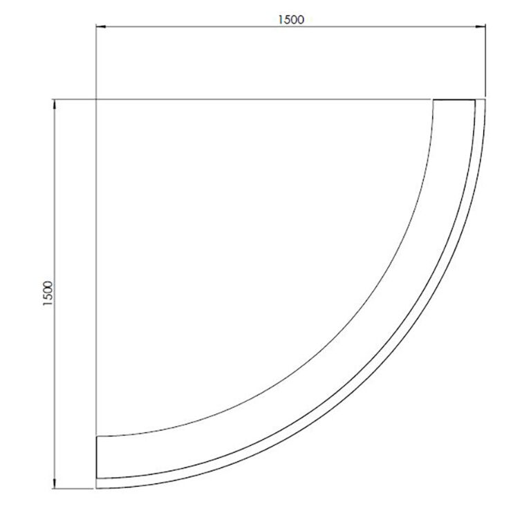 Łuk zewnętrzny ściany oporowej ze stali corten 150 x 150 cm (wysokość 60 cm)