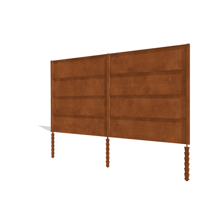 Ogrodzenie ze stali Corten H4 kompletní sada 378 cm