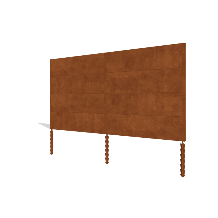 Ogrodzenie ze stali Corten H4 kompletní sada 378 cm