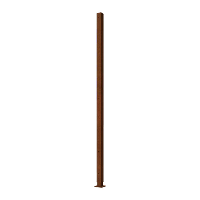 Słupek płaska stopka narożnik ze stali corten o wymiarach 190 x 6 x 6 cm