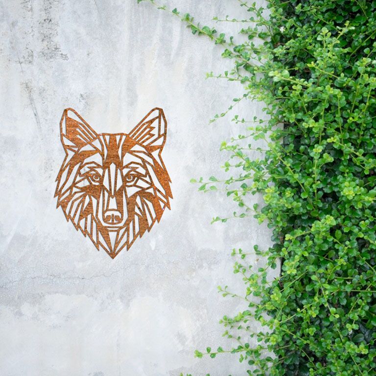 Wilk Dekoracja ścienna ze stali Corten 1.0