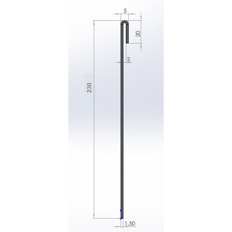 Zagięte obrzeże ogrodowe ze stali corten 23 cm (długość 240 cm)