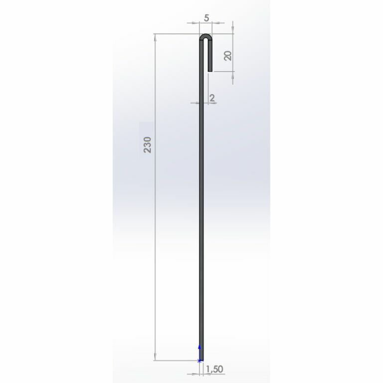 Zagięte obrzeże ogrodowe ze stali corten 23 cm (długość 150 cm)