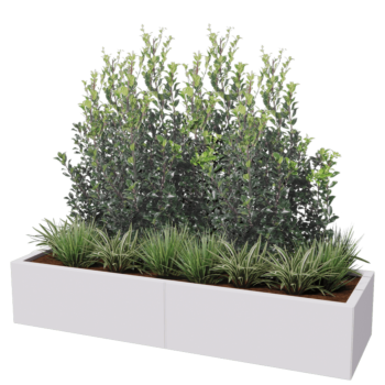 Stalowa donica XXL - Prostokątne - 160 x 50 x 60 cm - Inny kolor RAL - Z płytą dolną