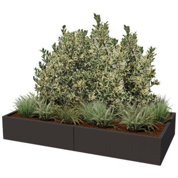 Stalowa donica XXL - Prostokątne - 200 x 100 x 40 cm - Inny kolor RAL - Z płytą dolną