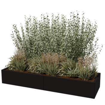 Stalowa donica XXL - Prostokątne - 200 x 60 x 60 cm - Inny kolor RAL - Bez płyty dolnej