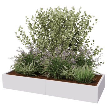 Stalowa donica XXL - Prostokątne - 200 x 80 x 40 cm - Inny kolor RAL - Z płytą dolną