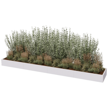 Stalowa donica XXL - Prostokątne - 480 x 80 x 40 cm - Inny kolor RAL - Bez płyty dolnej