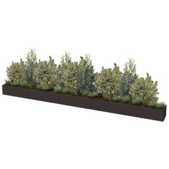 Stalowa donica XXL - Prostokątne - 500 x 40 x 80 cm - Inny kolor RAL - Bez płyty dolnej