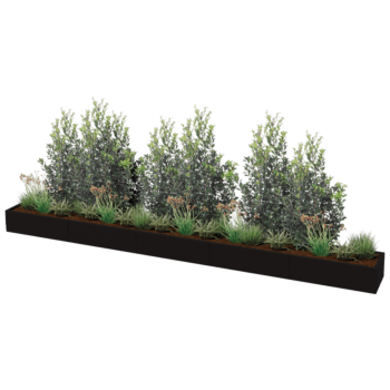 Stalowa donica XXL - Prostokątne - 500 x 50 x 40 cm - Inny kolor RAL - Bez płyty dolnej