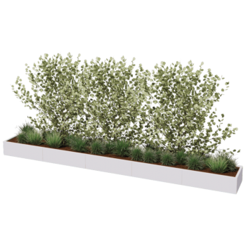 Stalowa donica XXL - Prostokątne - 500 x 60 x 80 cm - Inny kolor RAL - Z płytą dolną