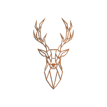 Dekoracja ścienna ze stali corten - Jeleń 1.0 Small - 60 x 33,5 cm