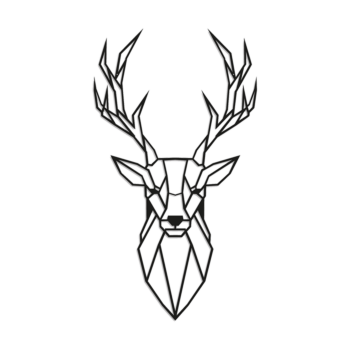 Stalowa dekoracja ścienna - Jeleń 1.0 Large - 100 x 55,8 cm