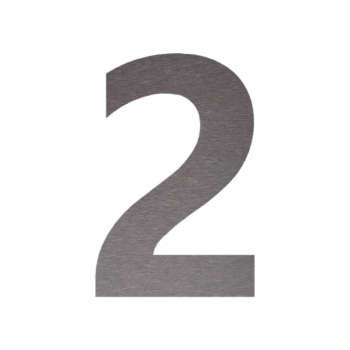 Numer domu ze stali nierdzewnej 2 - 32,7 x 50 cm - Szczotkowany