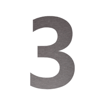 Numer domu ze stali nierdzewnej 3 - 30,4 x 50 cm - Szczotkowany