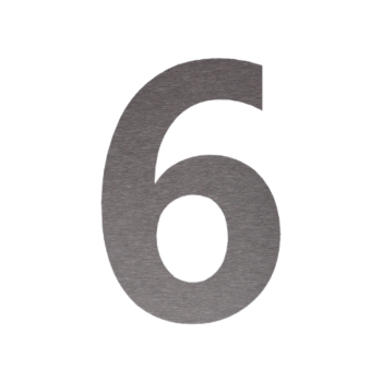 Numer domu ze stali nierdzewnej 6 - 33,6 x 50 cm - Szczotkowany
