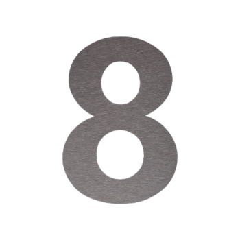 Numer domu ze stali nierdzewnej 8 - 10,3 x 15 cm - Szczotkowany