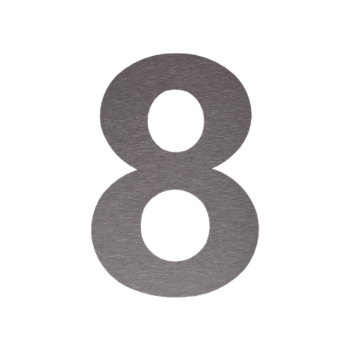 Numer domu ze stali nierdzewnej 8 - 20,7 x 30 cm - Szczotkowany