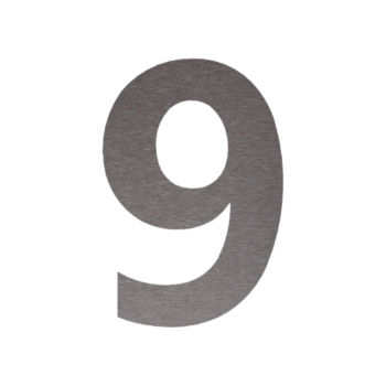 Numer domu ze stali nierdzewnej 9 - 10 x 15 cm - Szczotkowany