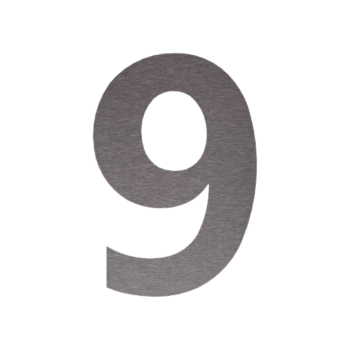 Numer domu ze stali nierdzewnej 9 - 33,2 x 50 cm - Szczotkowany