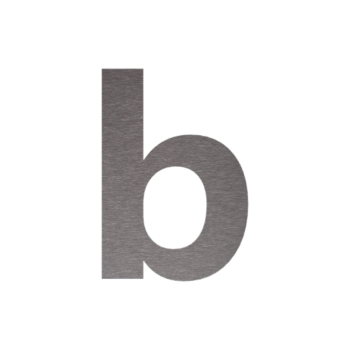 Numer domu ze stali nierdzewnej B - 9,9 x 15 cm - Szczotkowany