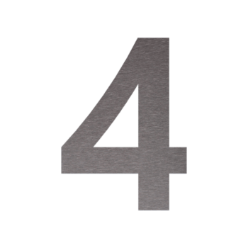 Numer domu ze stali nierdzewnej 4 - 11,7 x 15 cm - Samoprzylepny