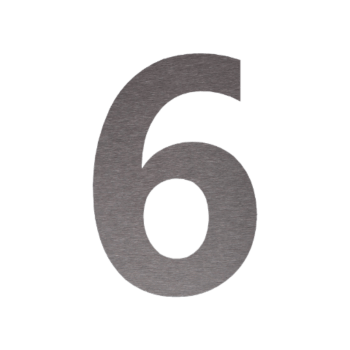 Numer domu ze stali nierdzewnej 6 - 10,1 x 15 cm - Samoprzylepny