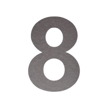 Numer domu ze stali nierdzewnej 8 - 10,3 x 15 cm - Samoprzylepny