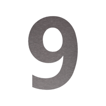 Numer domu ze stali nierdzewnej 9 - 10 x 15 cm - Samoprzylepny