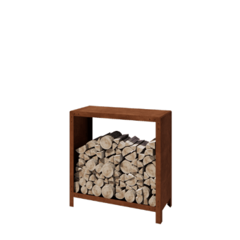Schowek na drewno ze stali corten Indiana 100 x 100 x 40 cm