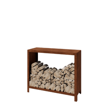 Drewutnia ze stali corten - Indiana - 120 x 40 x 100 cm