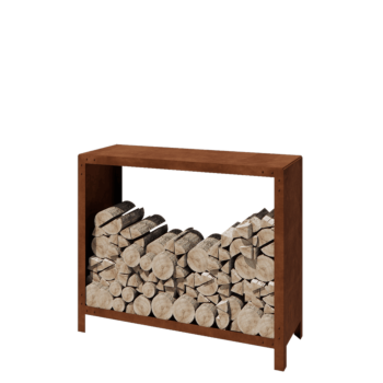 Drewutnia ze stali corten - Indiana - 120 x 40 x 100 cm