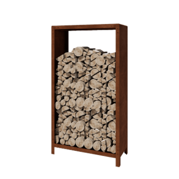 Schowek na drewno ze stali corten Indiana 180 x 100 x 40 cm