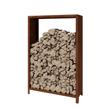 Schowek na drewno ze stali corten Indiana 180 x 120 x 40 cm