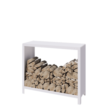 Stalowa drewutnia - Indiana - 120 x 40 x 100 cm - RAL9010 matowy (biały)