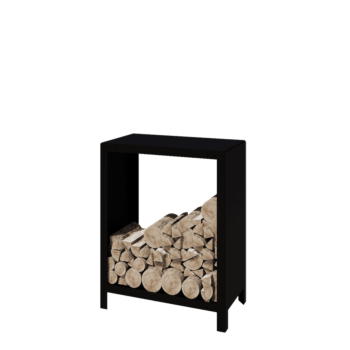 Stalowa drewutnia - Indiana - 80 x 40 x 100 cm - RAL9005 matowy (czarny)