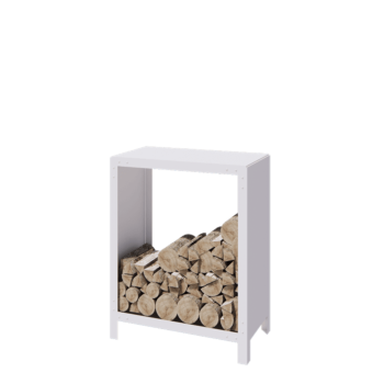 Stalowa drewutnia - Indiana - 80 x 40 x 100 cm - RAL9010 matowy (biały)