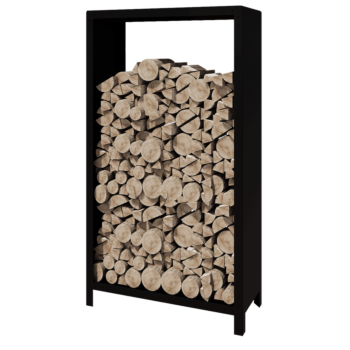 Stalowa drewutnia - Indiana - 100 x 40 x 180 cm - RAL9005 matowy (czarny)