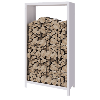 Stalowa drewutnia - Indiana - 100 x 40 x 180 cm - RAL9010 matowy (biały)